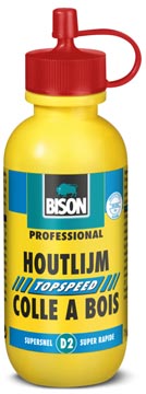 Bison colle à bois topspeed, flacon de 75 ml, blanc