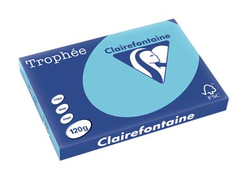 Clairefontaine trophée pastel, papier couleur, a3, 120 g, 250 feuilles, bleu vif