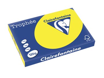 Clairefontaine trophée intens, papier couleur, a3, 120 g, 250 feuilles, jaune soleil