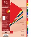 Exacompta intercalaires numérique pour ft a4, en pp 12/100e, 12 onglets en couleurs, index, blanc