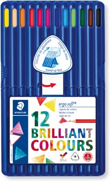 Staedtler crayon de couleur triangulaire ergosoft 12 crayons