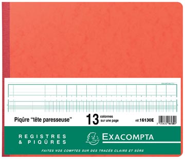 Exacompta registres, ft 27 x 32 cm, 13 colonnes sur 1 page, 31 lignes, 80 pages