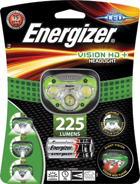 Energizer lampe frontale vision hd+, 3 piles aaa inclus, sous blister