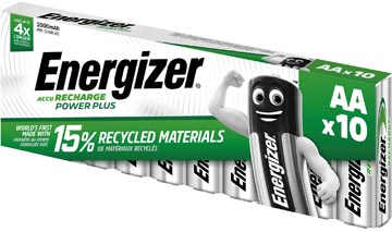 Energizer piles rechargeables power plus 2000 aa/hr6/nh15, paquet de 10 pièces