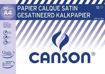 Canson papier calque, ft 21 x 29,7 cm (a4), étui de 12 feuilles