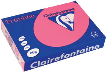 Clairefontaine trophée intens, papier couleur, a4, 80 g, 500 feuilles, fuchsia