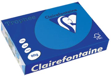 Clairefontaine trophée intens, papier couleur, a4, 80 g, 500 feuilles, turquoise