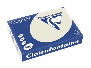 Clairefontaine trophée papier couleur, a4, 80 g, 500 feuilles, gris perle