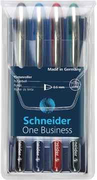 Schneider roller à encre liquide one business, étui de 4 pièces