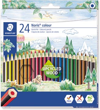 Staedtler crayons de couleur noris colour, boîte distributrice de 24 pièces en couleurs assorties