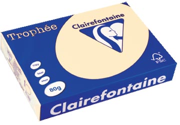 Clairefontaine trophée papier couleur, a4, 80 g, 500 feuilles, ivoire