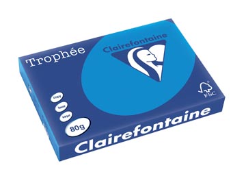 Clairefontaine trophée intens, papier couleur, a3, 80 g, 500 feuilles, turquoise