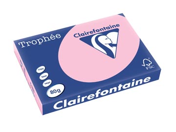 Clairefontaine trophée pastel, papier couleur, a3, 80 g, 500 feuilles, rose