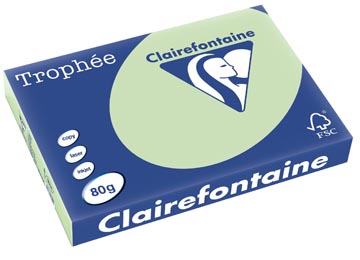 Clairefontaine trophée pastel, papier couleur, a3, 80 g, 500 feuilles, vert golf