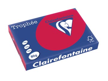 Clairefontaine trophée intens, papier couleur, a3, 80 g, 500 feuilles, rouge groseille