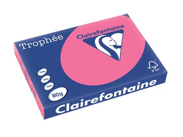 Clairefontaine trophée intens, papier couleur, a3, 80 g, 500 feuilles, fuchsia