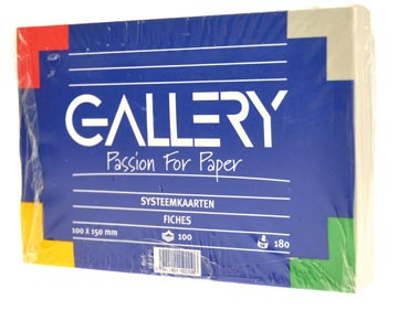 Gallery fiches blanches, ft 10 x 15 cm, uni, paquet de 100 pièces