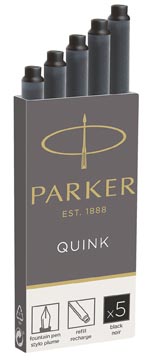 Parker quink cartouches d'encre, noir, boîte de 5 pièces
