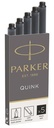 Parker quink cartouches d'encre, noir, boîte de 5 pièces