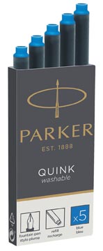 Parker quink cartouches d'encre, bleu roi, boîte de 5 pièces