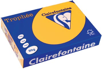 Clairefontaine trophée intens, papier couleur, a4, 80 g, 500 feuilles, jaune tournesol