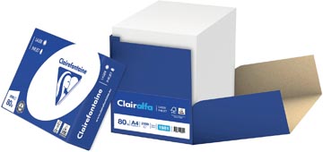 Clairefontaine clairalfa papier d'impression, a4, 80 g, boîte de 2500 feuilles