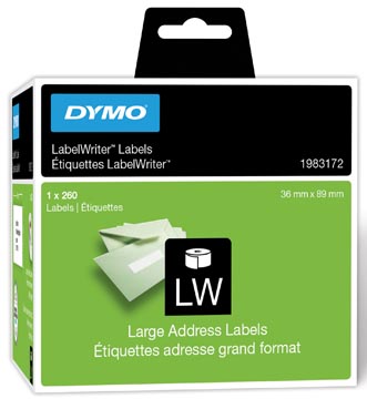 Dymo étiquettes durable labelwriter ft 89 x 36 mm, 260 étiquettes