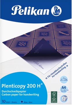 Pelikan papier carbone plenticopy 200h, pochette de 10 feuilles