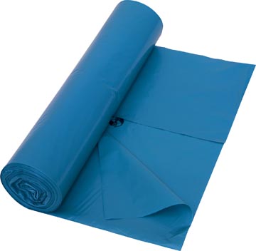 Sac poubelle 38 microns, ft 70 x 110 cm, 110-130 litres, bleu, rouleau de 25 pièces