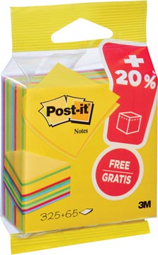 Post-it notes cube, ft 76 x 76 mm, ultra, bloc de 325 + 65 feuilles, sous blister