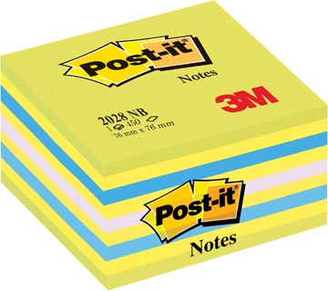 Post-it notes cube, 450 feuilles, ft 76 x 76 mm, nuances bleu-vert