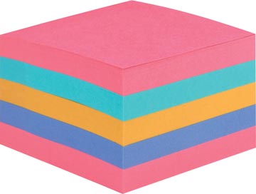 Post-it super sticky notes cube, 440 feuilles, ft 76 x 76 mm, couleurs assorties arc-en-ciel