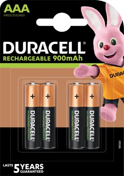 Duracell piles rechargeable ultra, aaa, blister 4 pièces