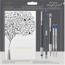 Parker kit d'écriture vector stylo plume, stylo bille, carnet et recharges, en couleurs assorties