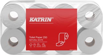 Katrin papier toilette, 2 plis, 250 feuilles, paquet de 8 rouleaux