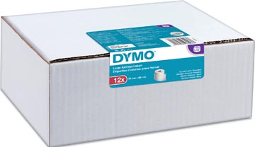 Dymo value pack: étiquettes labelwriter ft 89 x 36 mm, blanc, boîte de 12 x 260 étiquettes