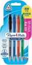 Paper mate stylo bille flexgrip gel, blister de 4 pièces assorties