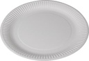 Assiette ronde, enduite blanche, diamètre 23 cm, en carton, lot de 100 pièces