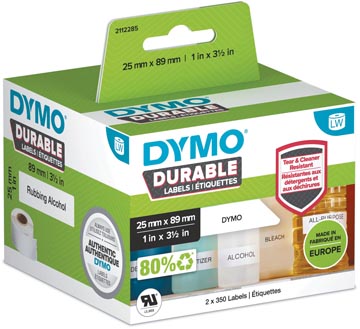 Dymo étiquettes durable labelwriter ft 25 x 89 mm, 2 x 350 étiquettes