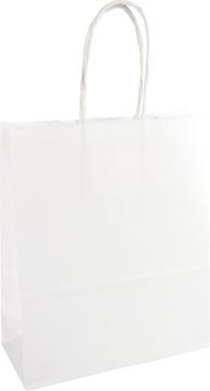 Sac en papier, ft 22 x 10 x 31 cm, blanc