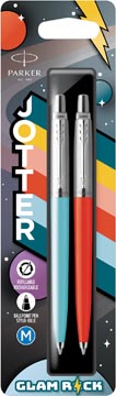 Parker jotter originals stylo bille, glam rock, blister de 2 pièces (rouge et bleu)