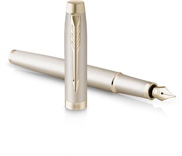 Parker im monochrome stylo plume champagne, fine, giftbox