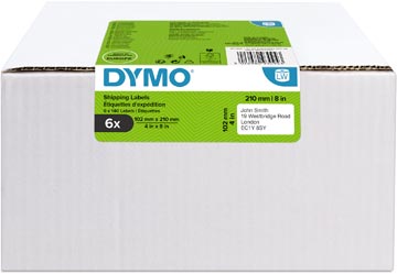 Dymo étiquettes labelwriter, ft 102 x 210 mm (dhl), blanc, boîte de 6 x 140 étiquettes