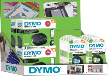Dymo letratag 200b présentoir de comptoir, systèmes et rubans, présentoir de 26 pièces