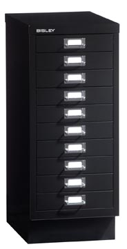 Bisley armoire à tiroirs, ft 67 x 27,9 x 40,8 (h x l x p), 10 tiroirs, noir