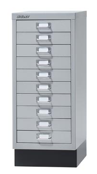 Bisley armoire à tiroirs, ft 67 x 27,9 x 40,8 (h x l x p), 10 tiroirs, argent