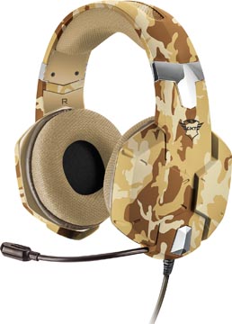 Trust gxt 322d carus casque de jeu, desert camo