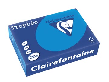 Clairefontaine trophée intens, papier couleur, a4, 210 g, 250 feuilles, turquoise