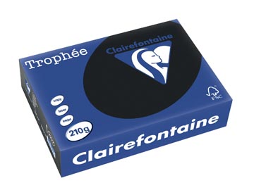 Clairefontaine trophée pastel, papier couleur, a4, 210 g, 250 feuilles, zwart