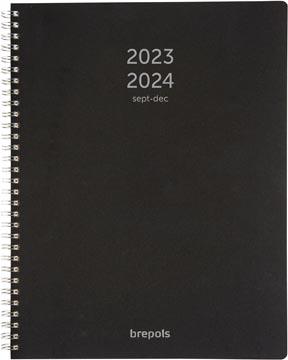 Brepols journal de classe a4 polyprop, noir, 2023-2024